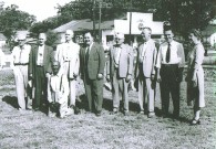 Ground Breaking For The Olla State Bank In The 1950s