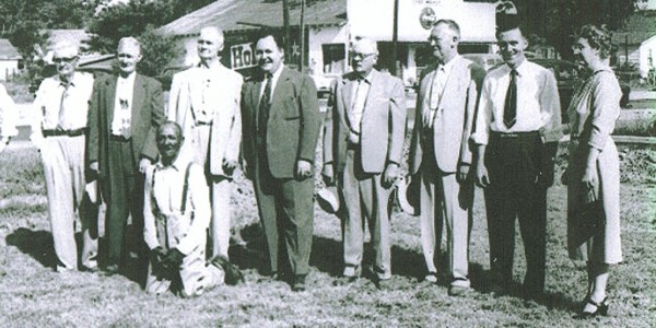 Ground Breaking For The Olla State Bank In The 1950s